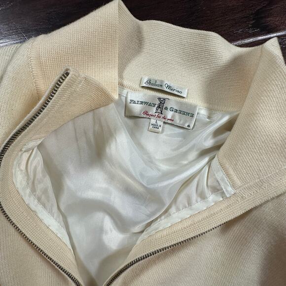 Fairway Greene Italian Merino Baruffa Merino Quarter Zip Windsweater Size Large - Picture 1 of 9